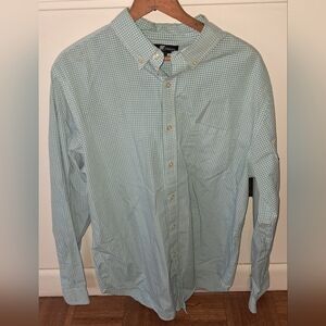 Chase Edward Golf Shirt Mens Large Blue Plaid Button Down Pocket Casual